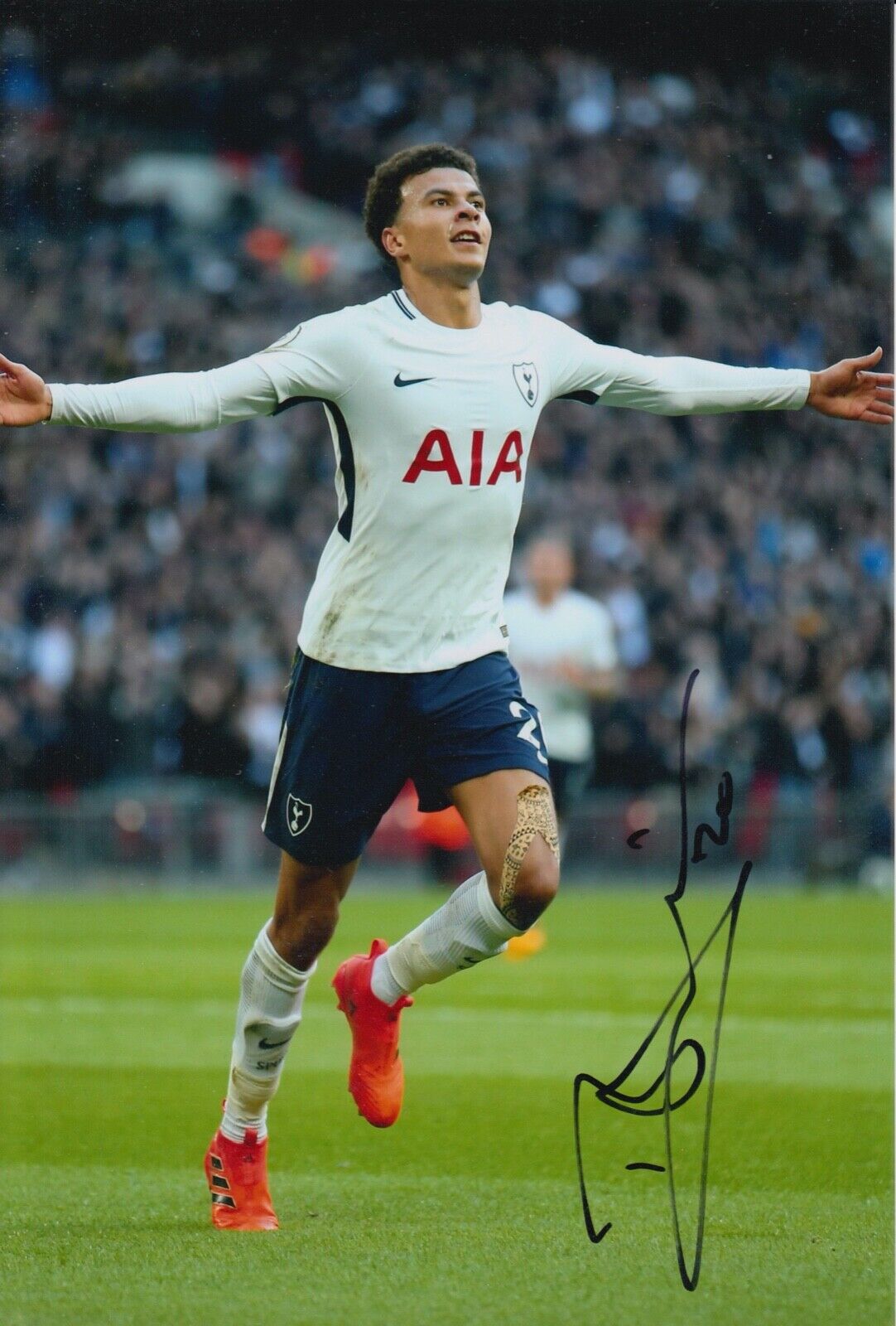 DELE ALLI HAND SIGNED 12X8 Photo Poster painting TOTTENHAM AUTOGRAPH FOOTBALL SIGNED