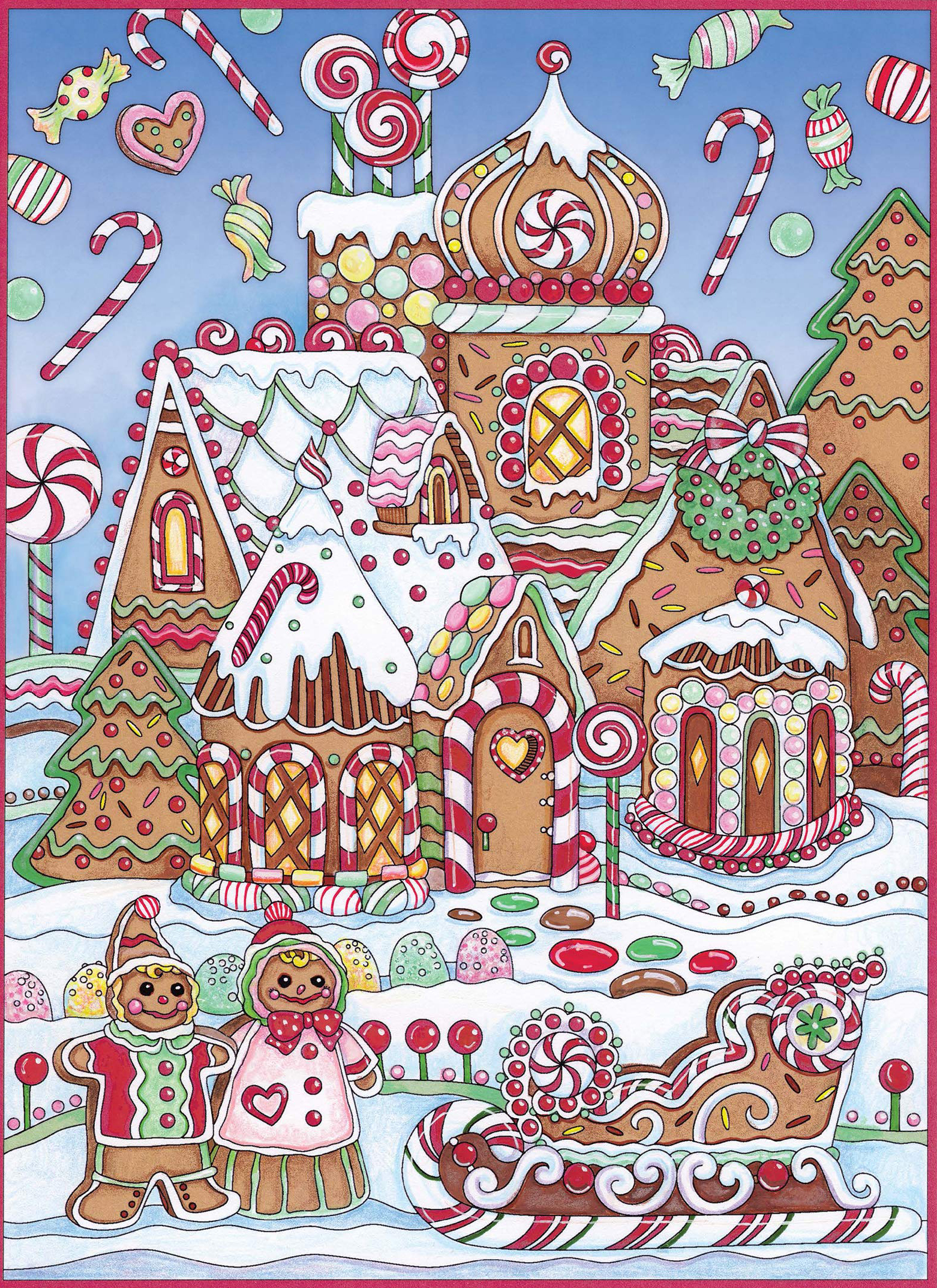 Christmas Gingerbread Man 40*50CM(Canvas) Full Round Drill Diamond Painting gbfke