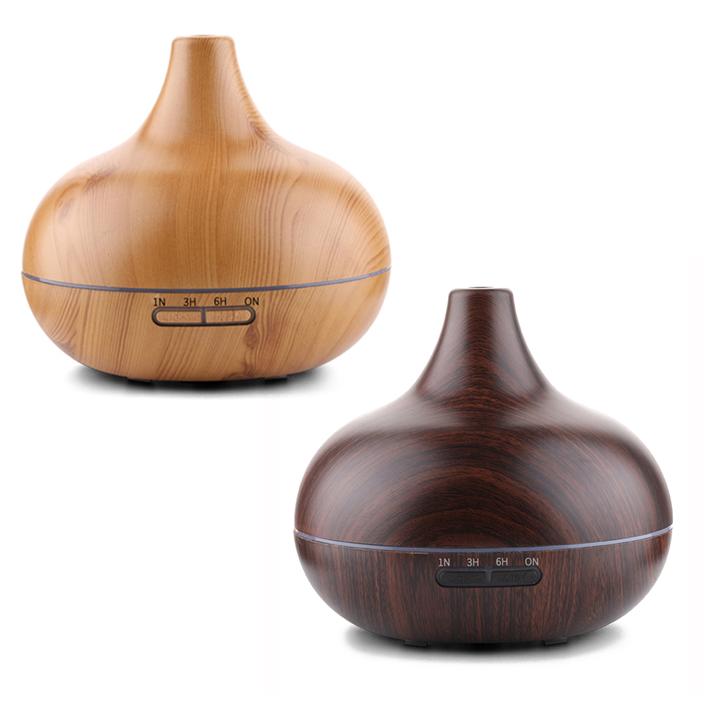 

400ml 7 Color LED Ultrasonic Air Humidifier Aroma Essential Oil Diffuser, Light wood grain, 501 Original