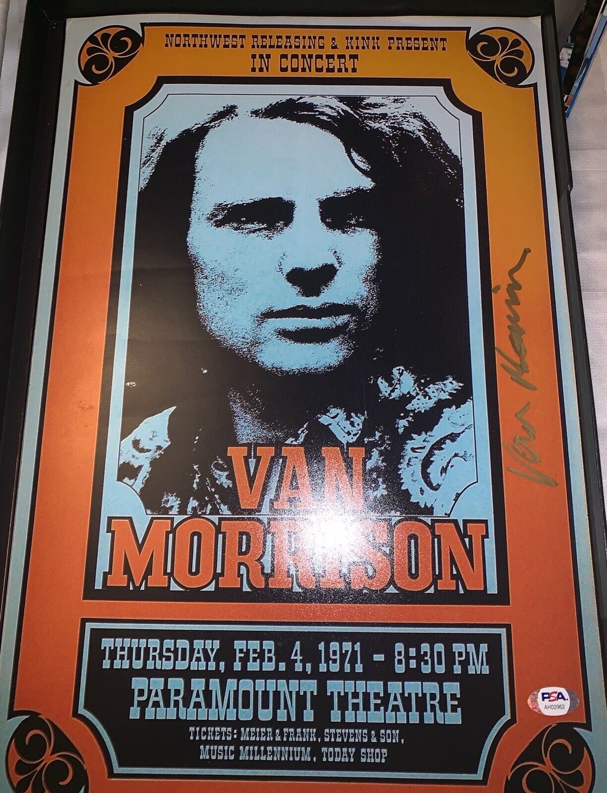 van morrison Signed Concert Photo Poster painting PSA/DNA Coa Auto