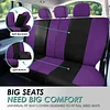 FH Group Full Set Car Seat Covers Cloth, Universal Fit combo, Set with Steering Wheel Cover and Seat Belt Pad fits Most Cars, SUVs, Trucks Purple