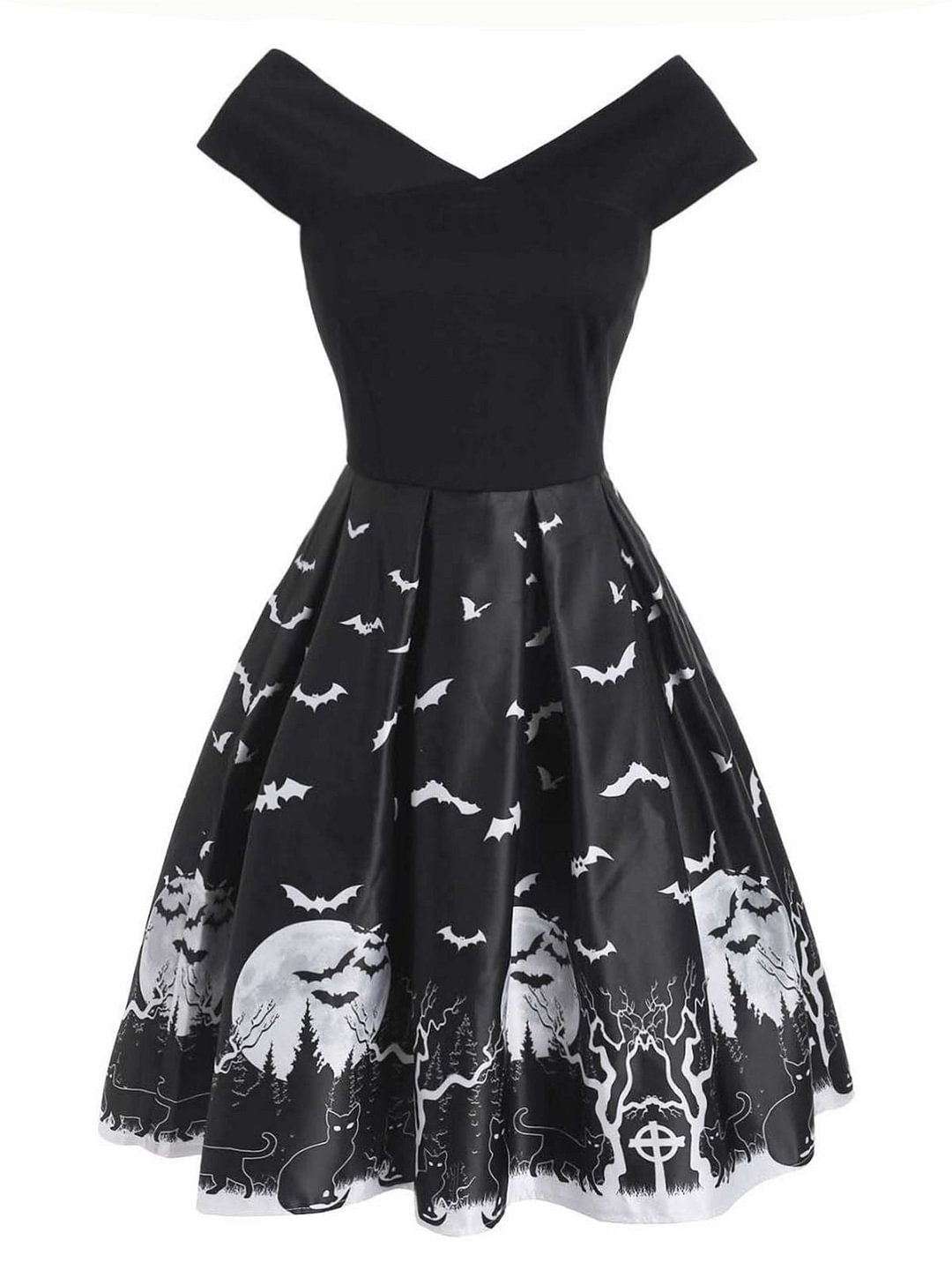 Black 1950s Halloween Costume Dress