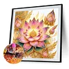 Gelb-rosa Lotus 5D DIY-Diamantkunst-Malkits f&uuml;r Wohnwanddekoration 40x40cm