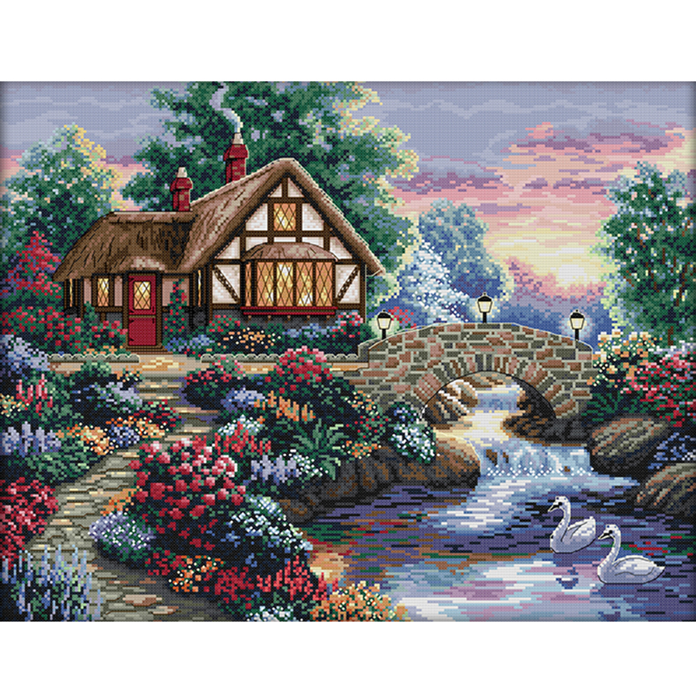 

Beautiful Home - 11CT Stamped Cross Stitch - 68*56CM, 501 Original