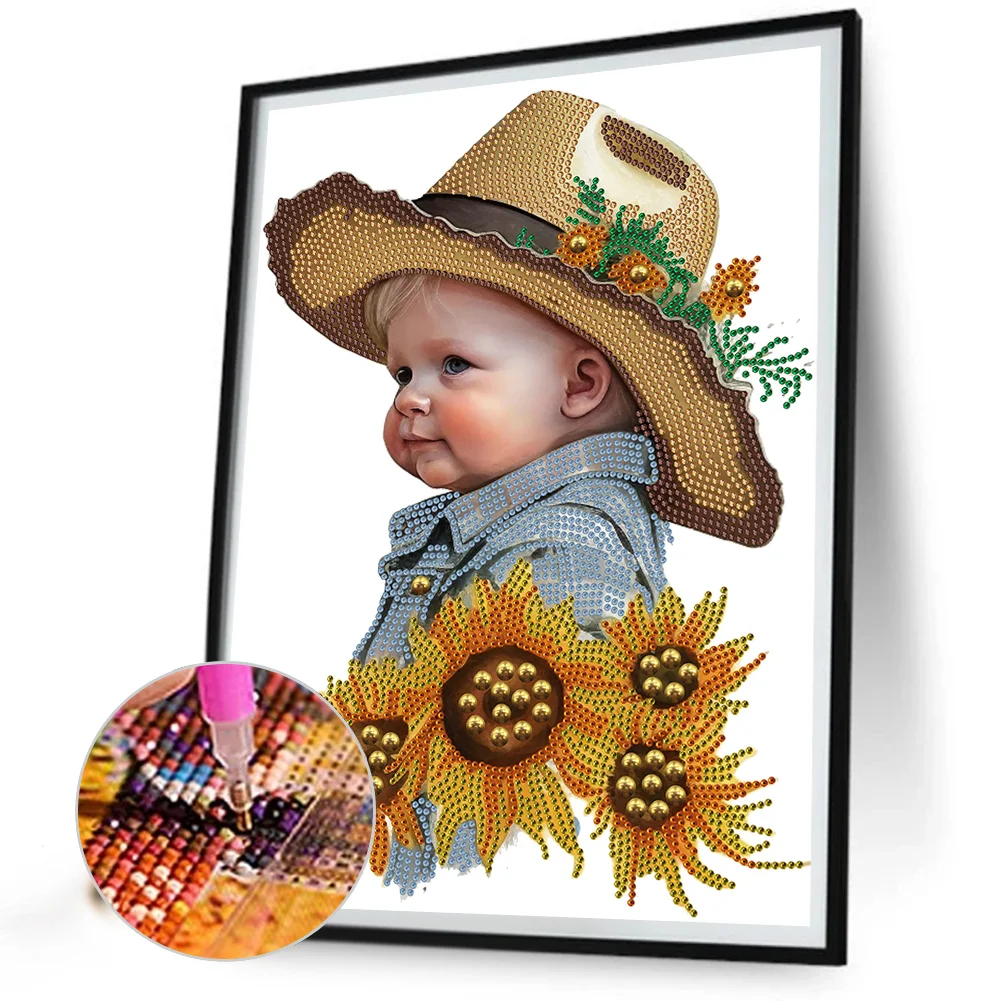 Diamond Painting - Partial Special Shaped Drill - Cowboy Kid(Canvas|30*40cm)