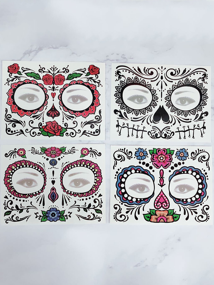 Sugar Skull Inspired Face Temporary Tattoo