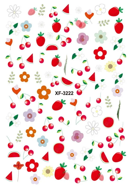 Nail Art Stickers Cactus Sticker for Nails Art Decals Avocado Adhesive Flower Leaves Manicure for Nails Design Decoration Art