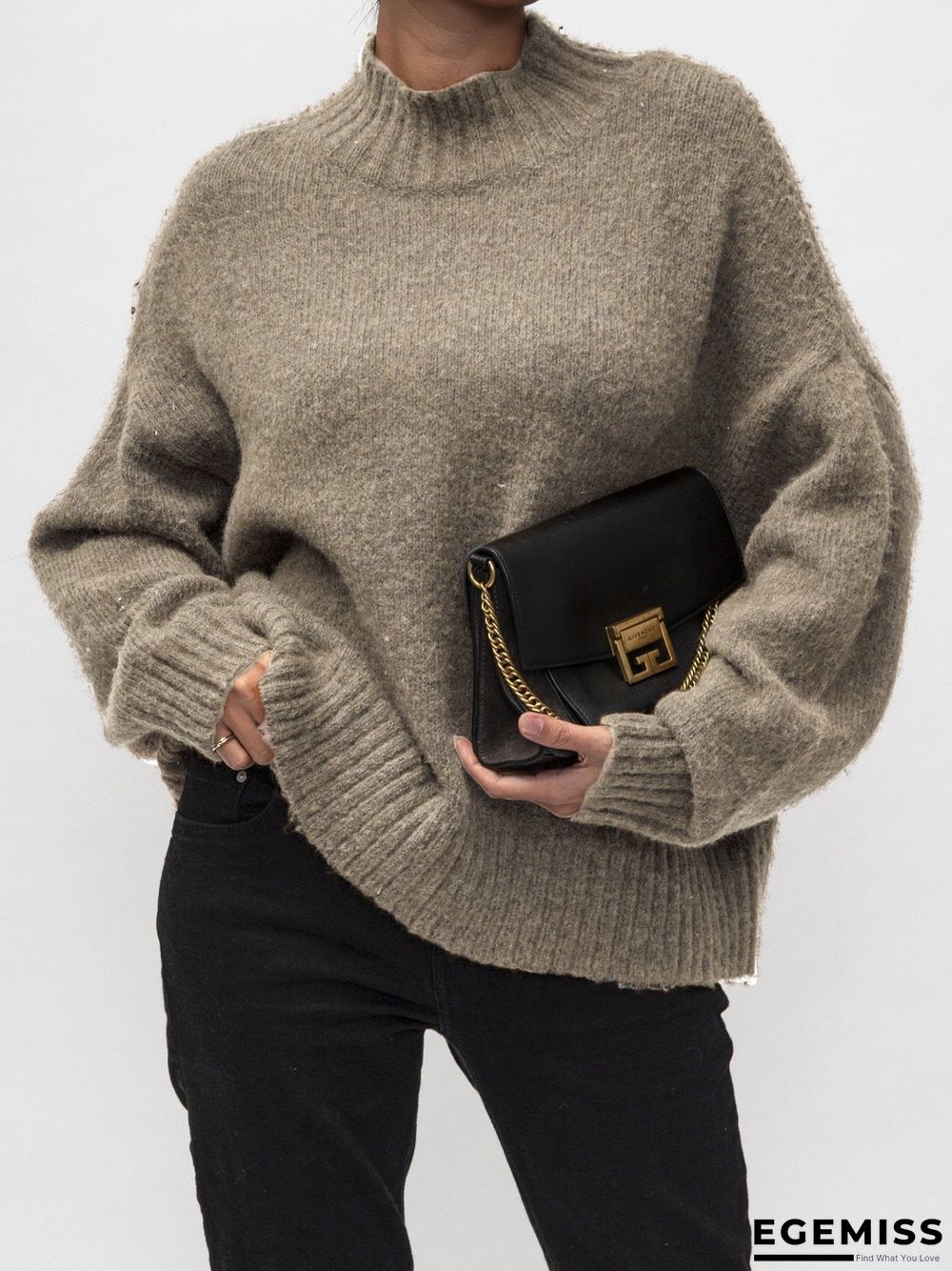 Brown Knitted Sweater | EGEMISS