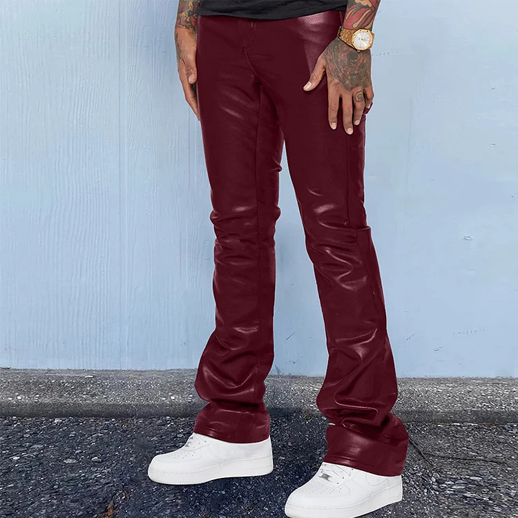 Essentials Street Leather Skinny Flare Stacked Pants