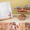  Tonecheer 3D Wooden Puzzle for Adults, DIY Vintage Orient Wooden Ship Airship Model Kit Interactive Movable Structure with Music