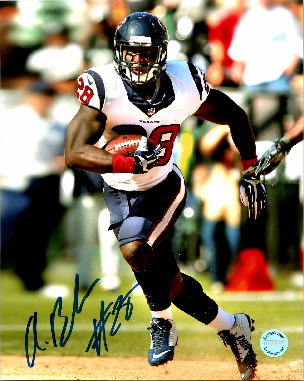 Alfred Blue Signed 8x10 Photo Poster painting Houston Texans Autographed NFL AWM COA