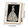 Framed Pearl Diamond Painting - Special Shaped - Wedding Dress Girl (17x22cm)