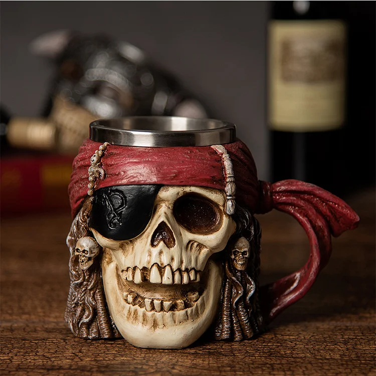 Creative Halloween Pirate Skull Beer Mug