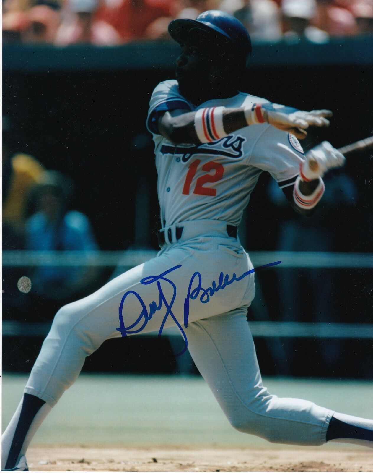 DUSTY BAKER LOS ANGELES DODGERS ACTION SIGNED 8x10