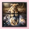 Lion Cub Grey Reflection-11CT Stamped Cross Stitch 40*40cm/15.75*15.75in