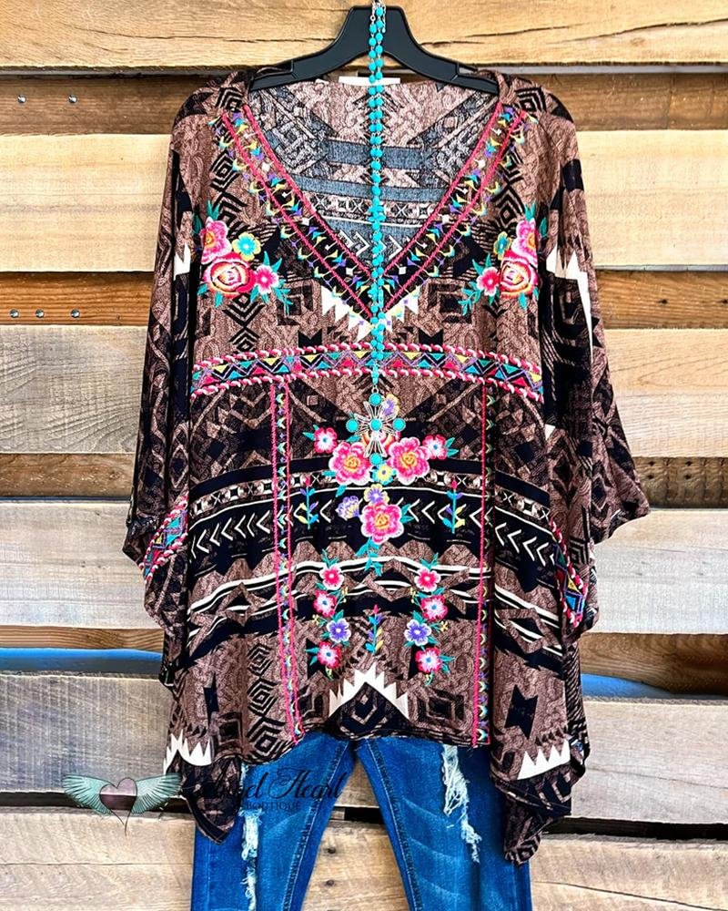 Casual Printed Crewneck Loose T-Shirt