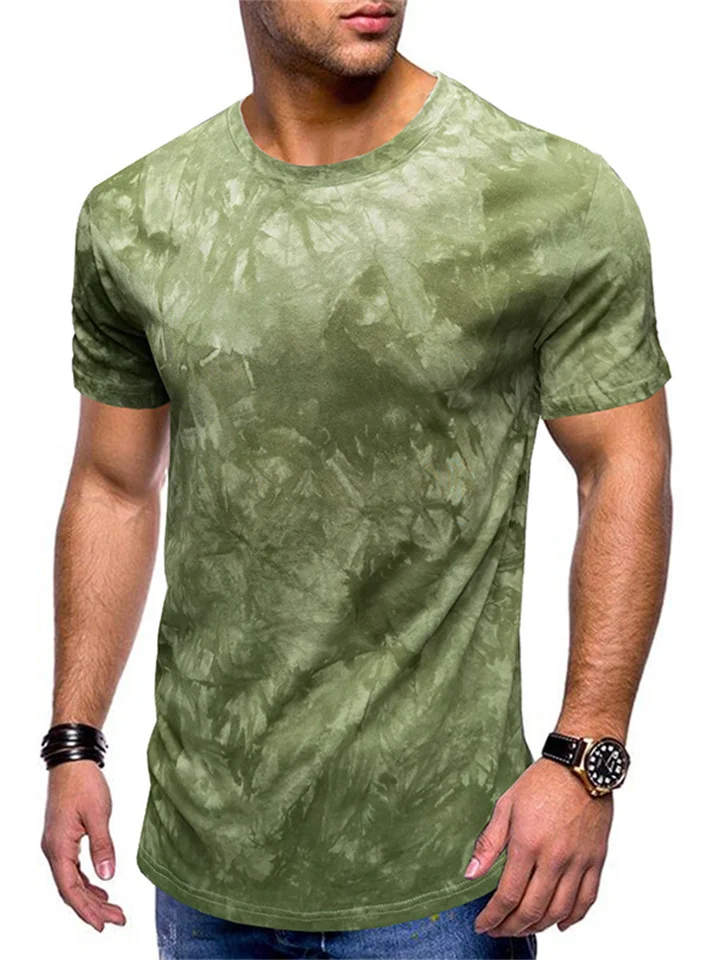 Men's T-shirt Hip-hop Tie-dye Short-sleeved Summer Round Neck T-shirt | 168DEAL