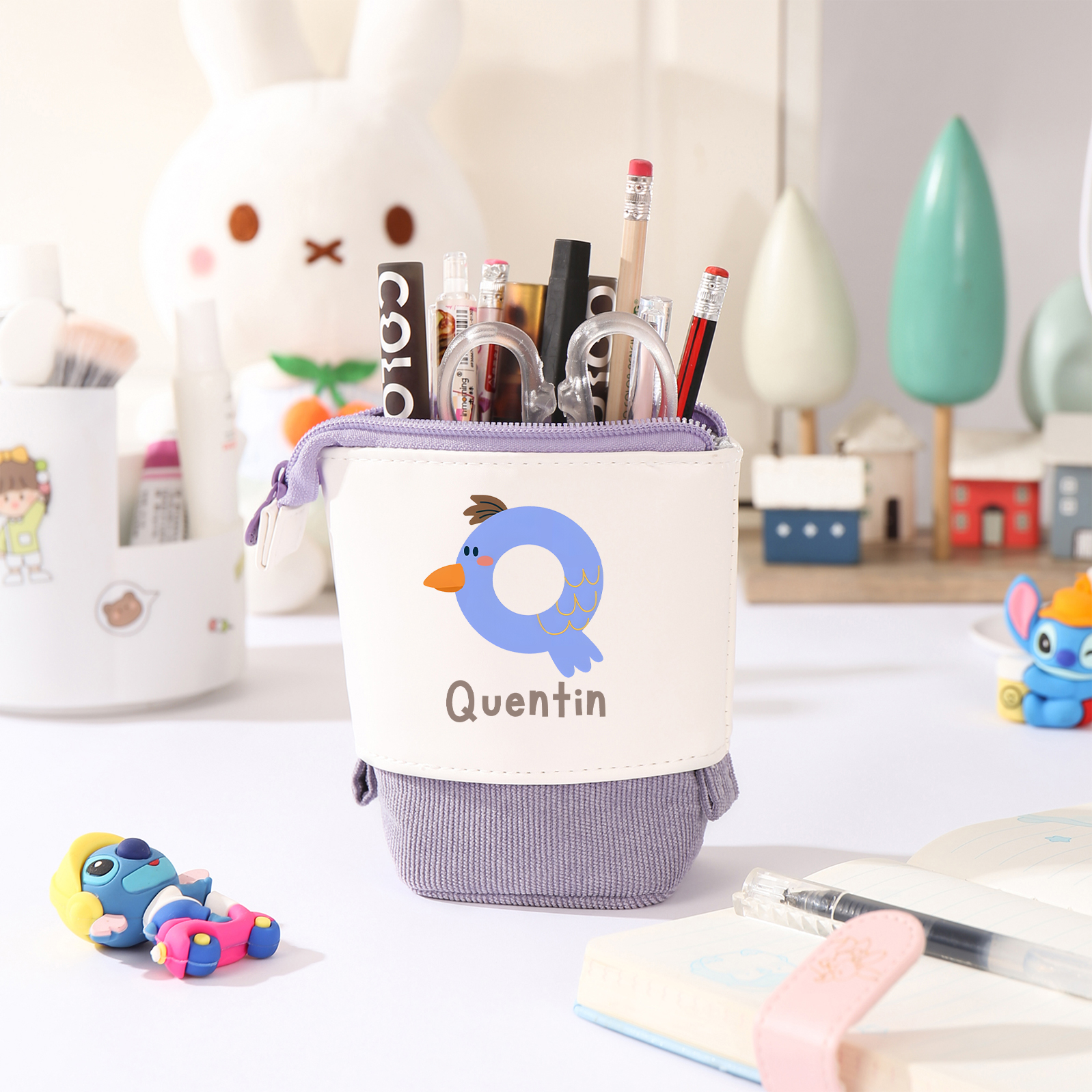 Personalised Pencil Case Custom Name & Letter Animals Pen Pouch Back To School Gift for Kids-Jessemade AU