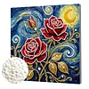 DIY Pearl Painting Red Roses for Home Decor with Frame(25x25cm)