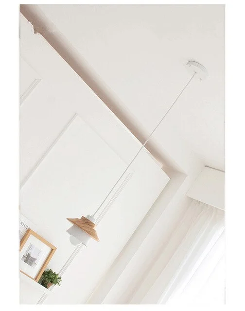 Modern Pendant Lamp Light, Natural Simple Wooden Pendant Light Lighting Fixture For Loft Cafe Bar Living Room Luminaire
