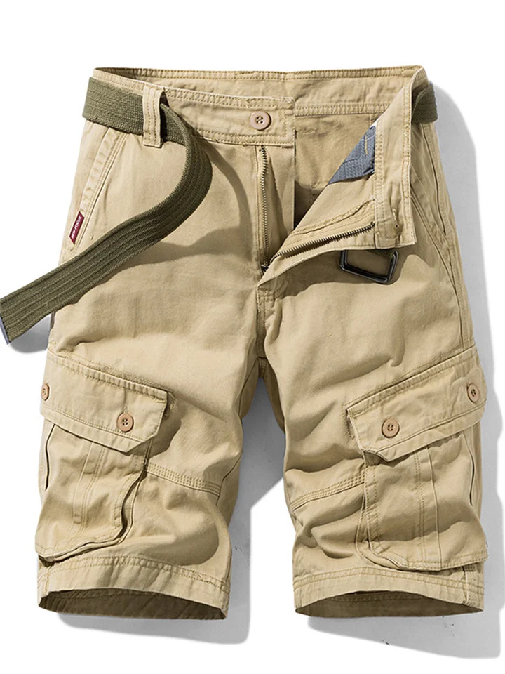 Classic Casual Pants Men's Cotton Work Pants Pants in Summer Straight Type Shorts