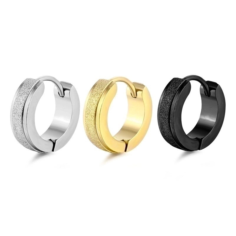 Minimalist Geometric Stainless Steel Polishing Hoop Earrings 1 Piece