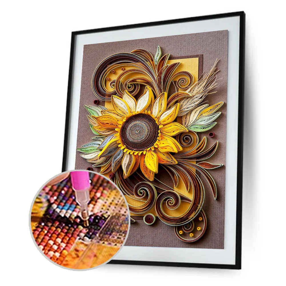Quilling Paper Flower (canvas) full round or square drill diamond painting