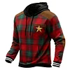3D Print Men's Stitching Christmas Plaid Warm Hoodie