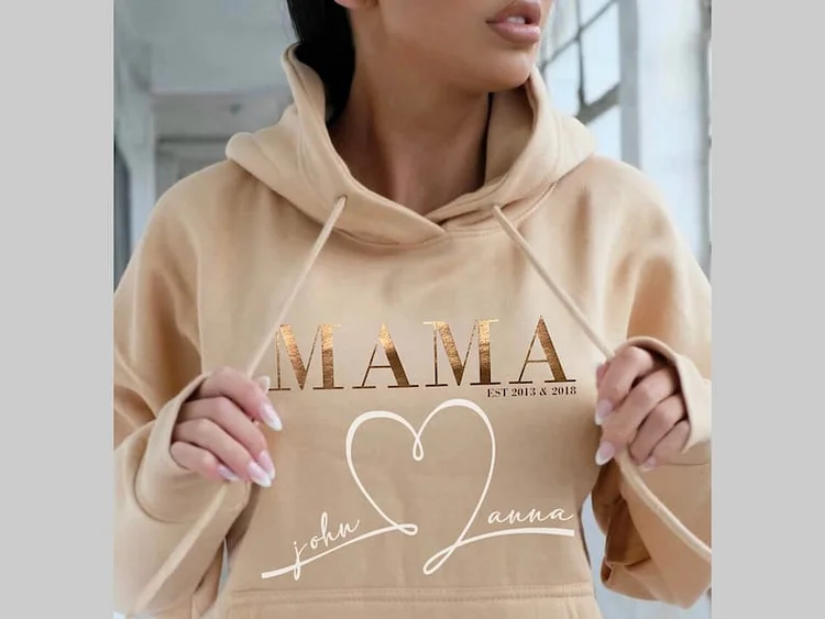 Hoodie MAMA Personalized with Children's Names,  Birth Year Mom Baby Shower Gift