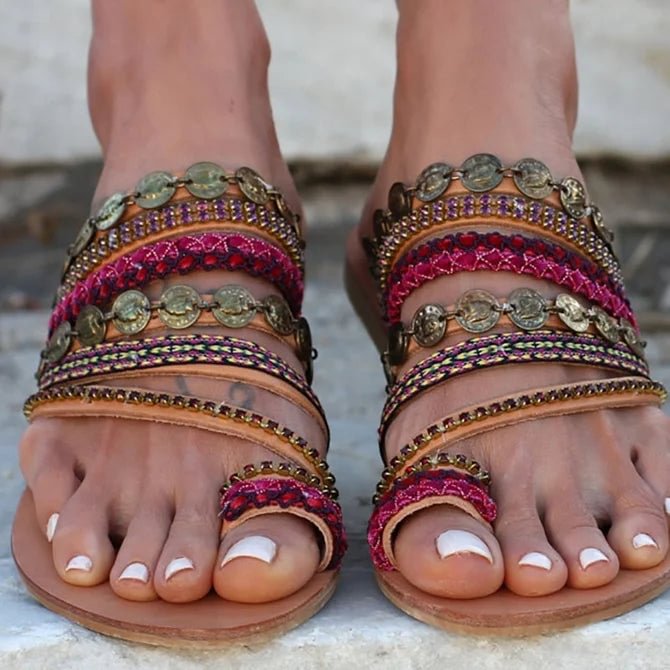 Flat Heel Summer Sandals socialshop
