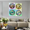 4pcs Diamond Painting -DIY Round Drill Birds Dragonflies