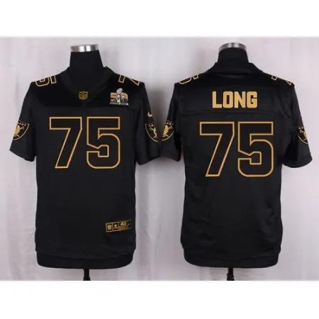 Raiders #75 Howie Long Black Men's Stitched NFL Elite Pro Line Gold Collection Jersey