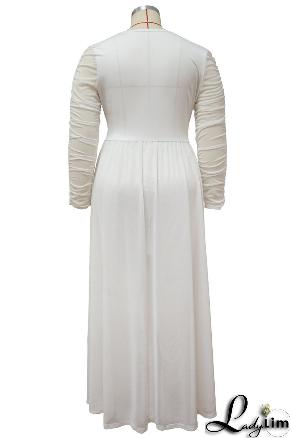 White Fashion Casual Solid Patchwork V Neck Plus Size Two Pieces