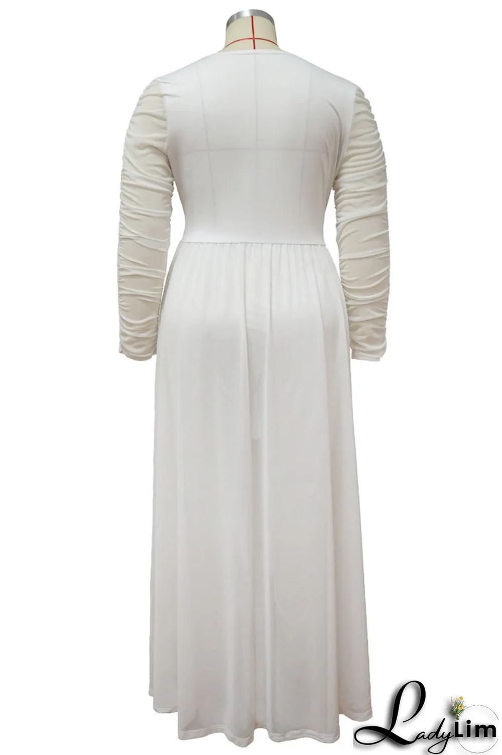 White Fashion Casual Solid Patchwork V Neck Plus Size Two Pieces