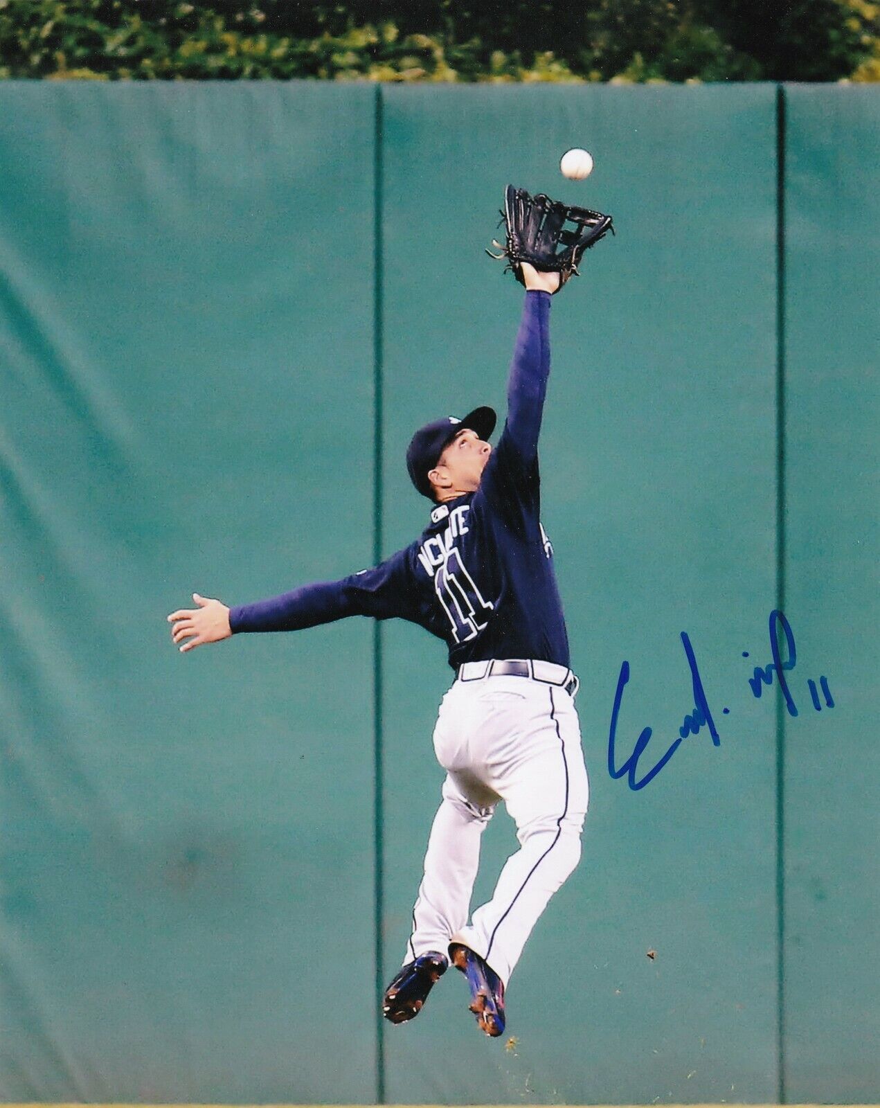 ENDER INCIARTE ATLANTA BRAVES ACTION SIGNED 8x10