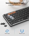 Tri-fold Bluetooth Keyboard Tablet Phone Universal Wireless Bluetooth Keyboard Portable Plaid Leather Tri-fold Keyboard