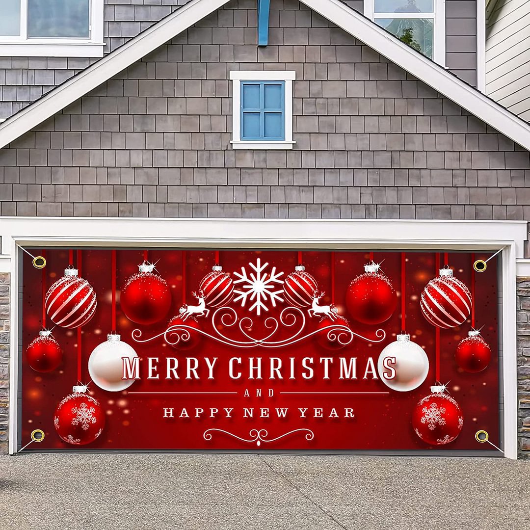 Snow garage door banner ornament