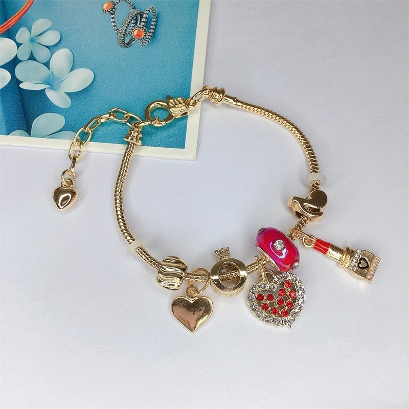 Cute Minimalist Dolphin Heart Shape Flower Stainless Steel Alloy Resin Rhinestones Bangle In Bulk