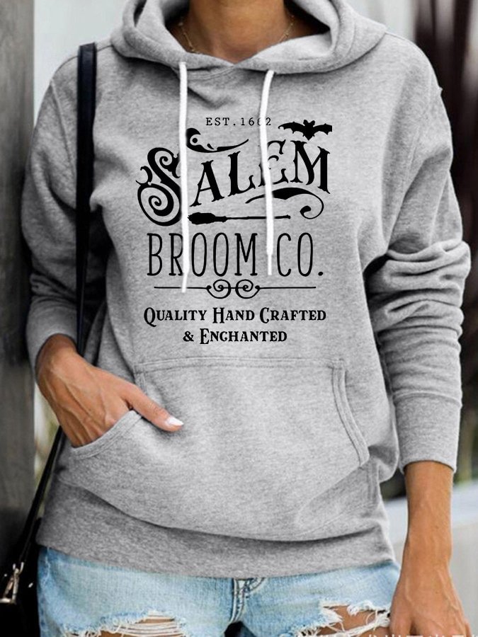 Salem Broom Co Quality Handcrafted Enchanted Est 1692 Casual Hoodie