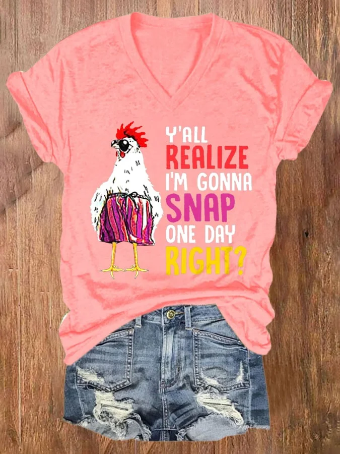 Y‘ All Realize I'M Going Snap One Day, Right? Women'S Animal Print T-Shirt socialshop