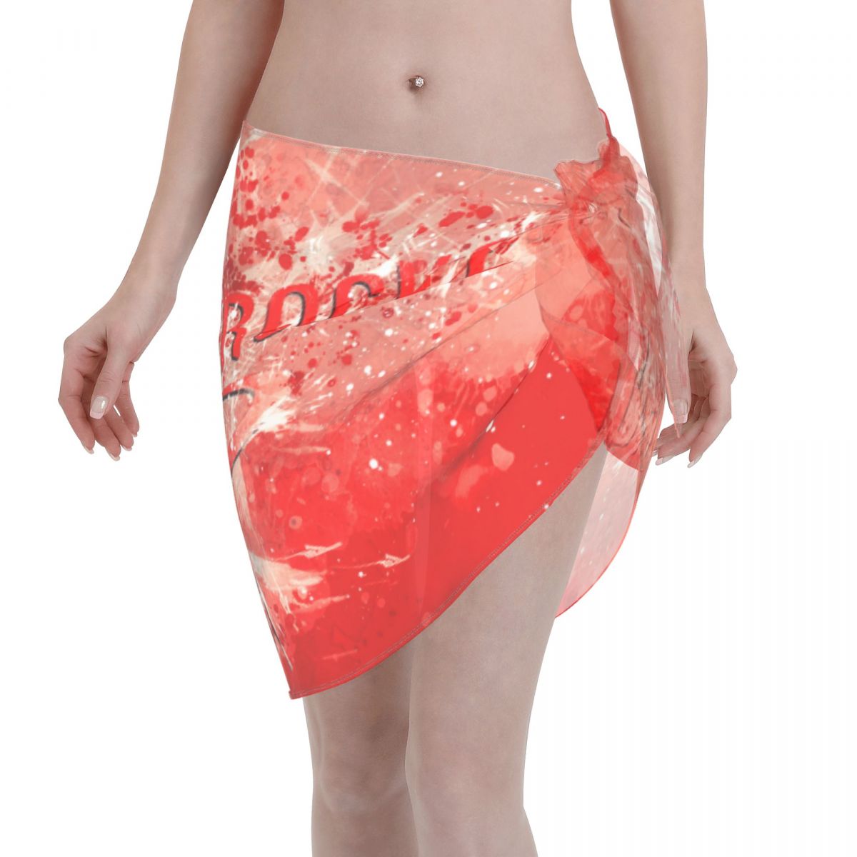 Houston Rockets Paint Splatter Women Short Sarongs Beach Bikini Wraps