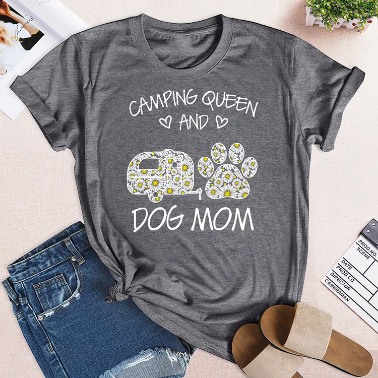 Camping Queen Dog Mom T-Shirt tee-03083#537777