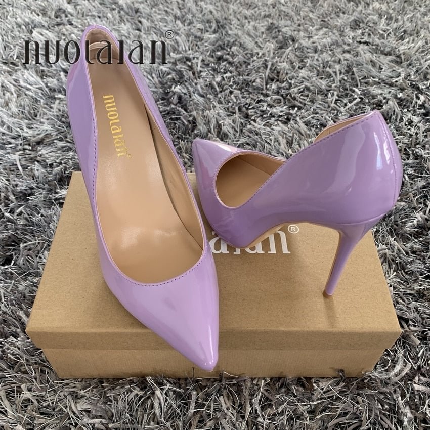 Autums Spring 2019 New Women Pumps Patent Leather Ladies Sexy Wedding High Heel Shoes Woman Party Wedding Pumps