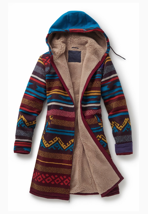 Printed hooded robe 60af