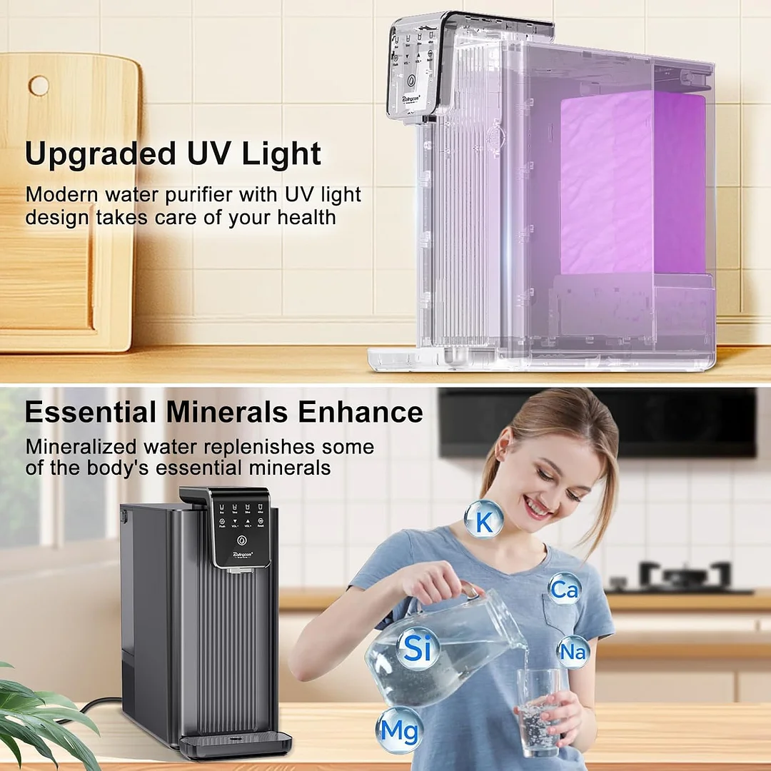 Reverse Osmosis Water Filter Countertop 6-Stage Reverse Osmosis System with UV TDS Monitor