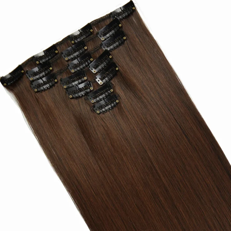 16 Clips Long Straight Hair Extensions-elleschic