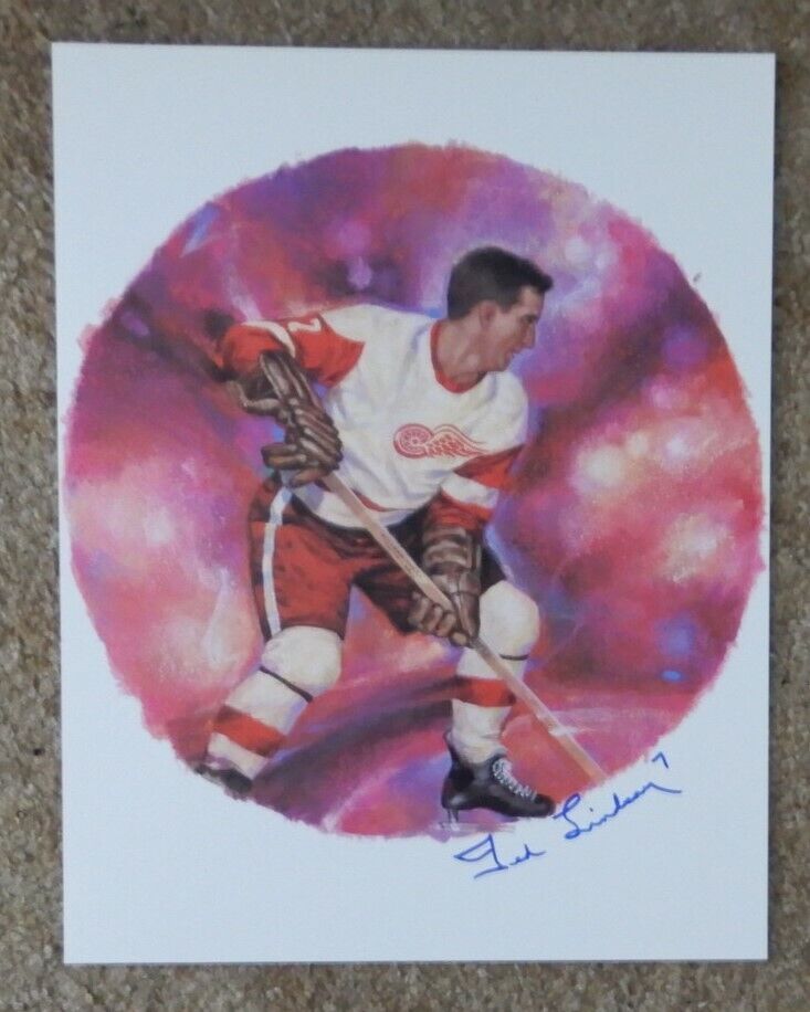 TedLindsay signed 11x14 Canada Post Litho and signed 6x7.5 inch stamp/COA (Dec)