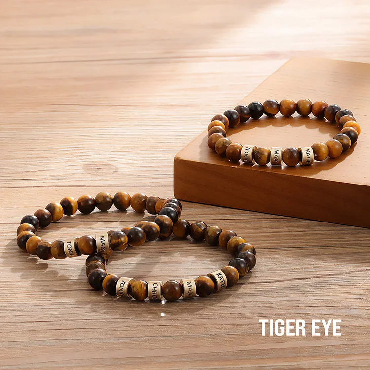 Customized Lava Tiger Eye Stone Beads Bracelet for Men
