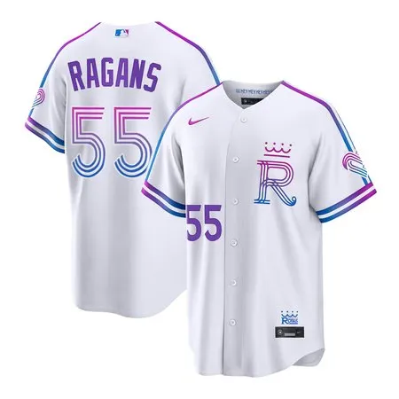 Men's Kansas City Royals #55 Cole Ragans White 2026 City Connect Stitched Jersey