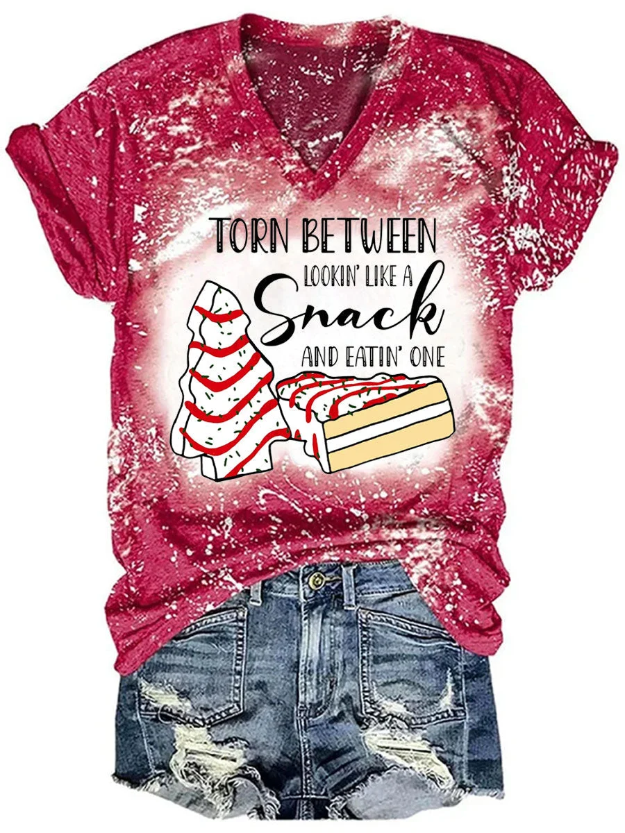 Torn Between Lookin' Like A Snack And Eatin' One Tie Dye V-neck T-shirt